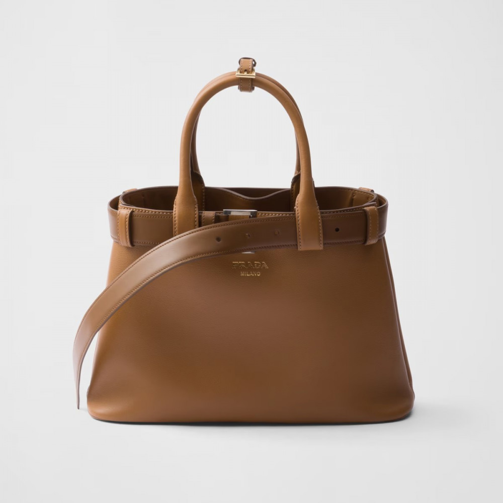 Prada Buckle Small Leather Band Handbag