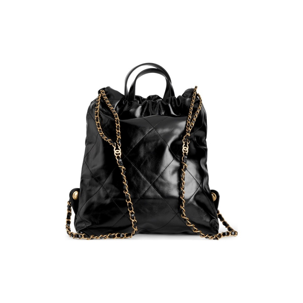 Chanel Large Back Pack  22Handbag Black
