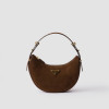 Prada Arqué Suede Leather Shoulder Bag