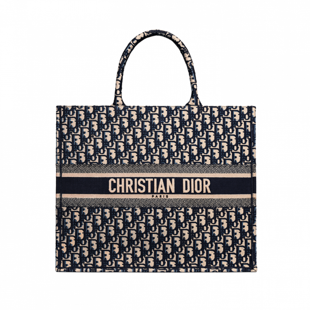 Ecru And Blue Dior Book Tote