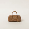 Arcadie Matelassé Large Soft Lamb Leather Handbag Caramel Color