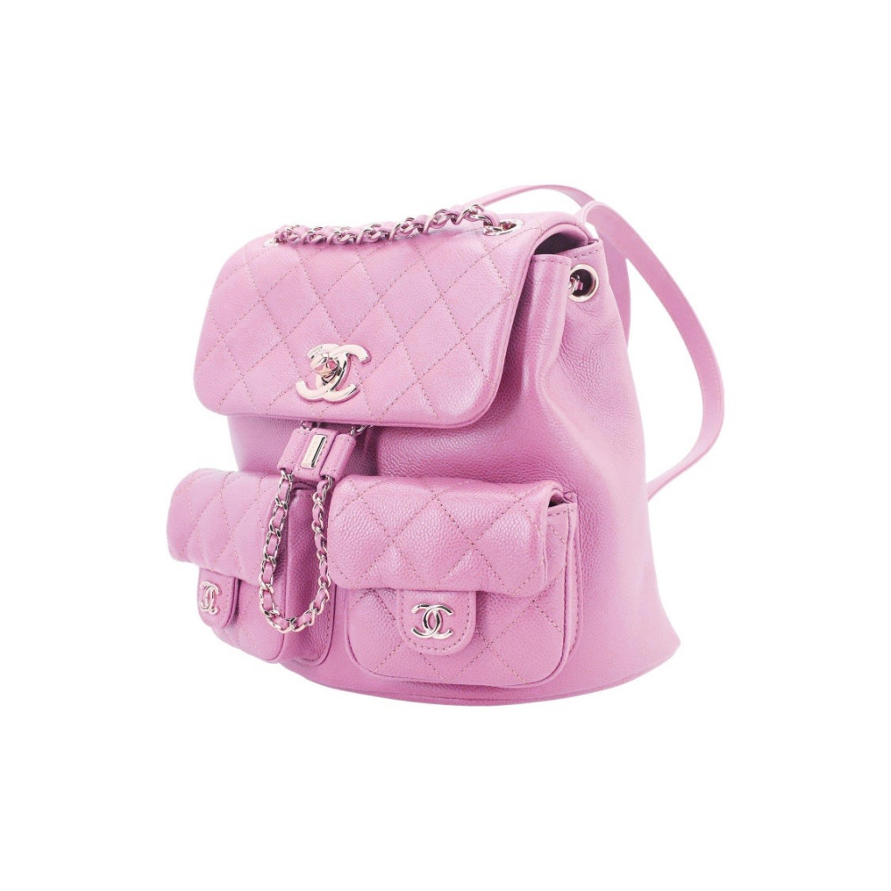 Chanel Grained Calfskin Backpack Lilac