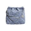 24S Chanel 22 Handbag Denim With Rivet 
