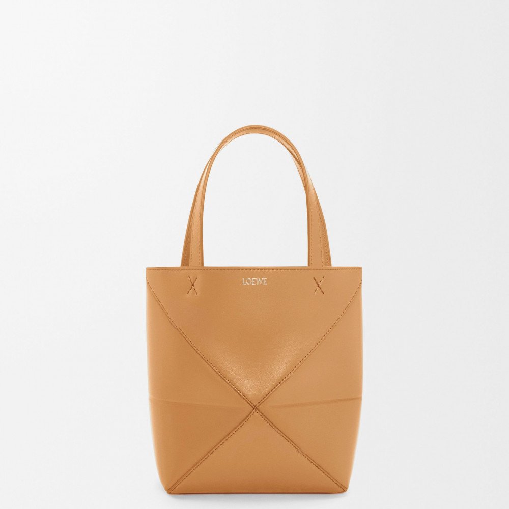 Mini Puzzle Fold Tote In Shiny Calfskin