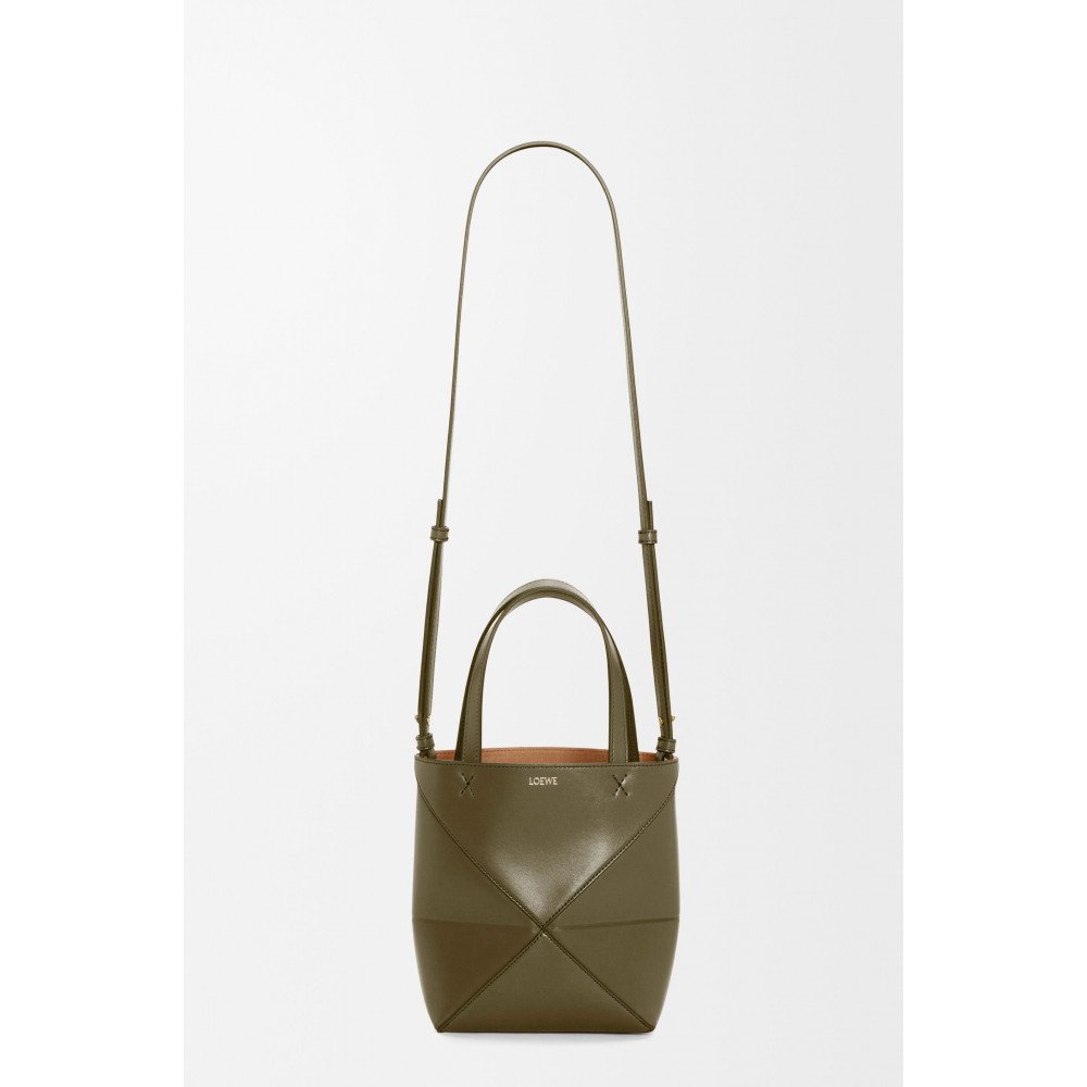 Mini Puzzle Fold Tote In Shiny Calfskin