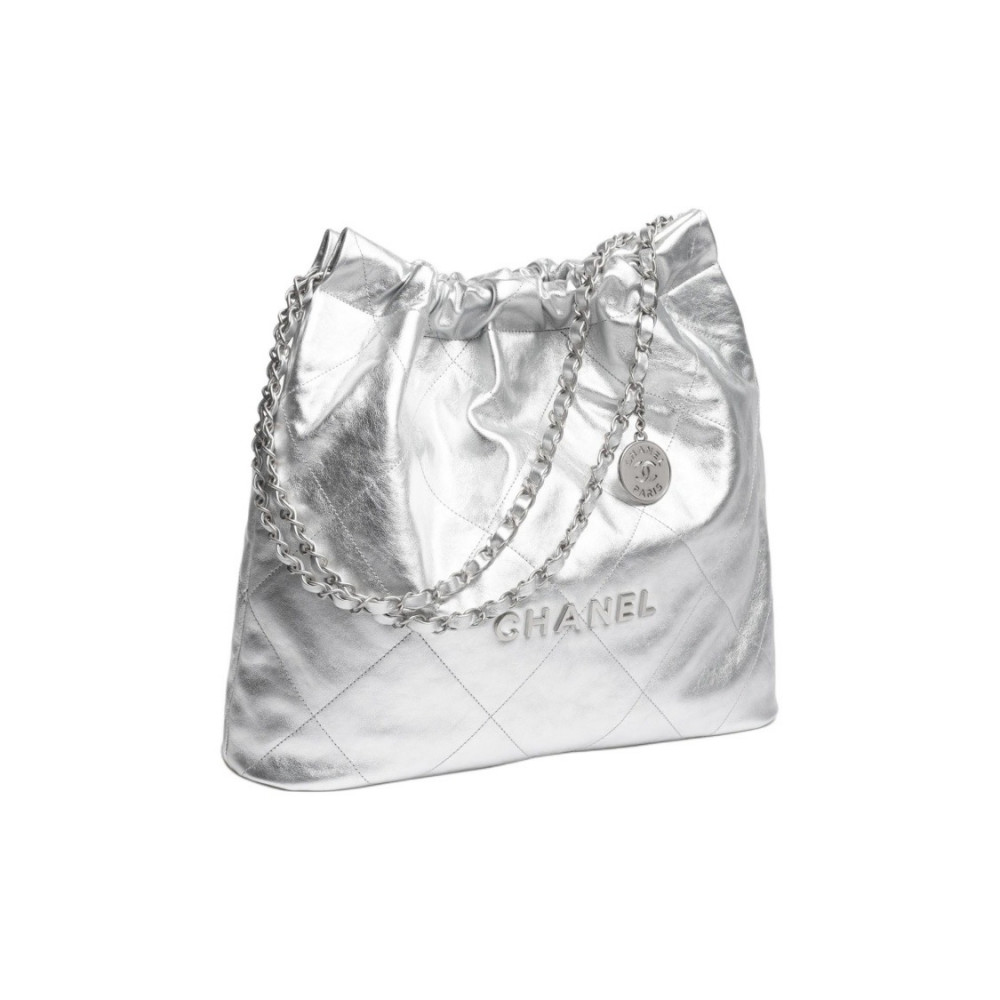 Chanel 22 Handbag Calfskin & Silver-Tone Metal