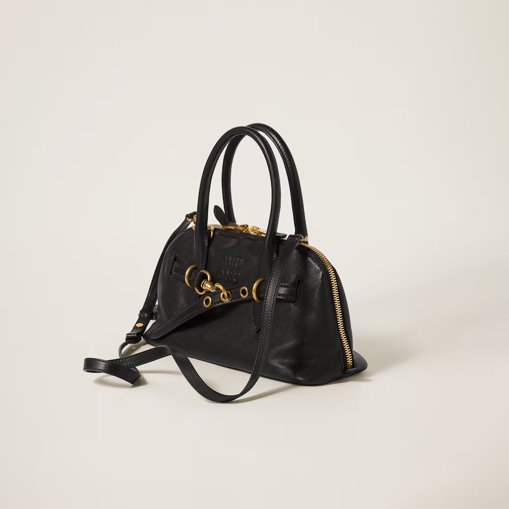Aventure Nappa Large Leather Handbag Black