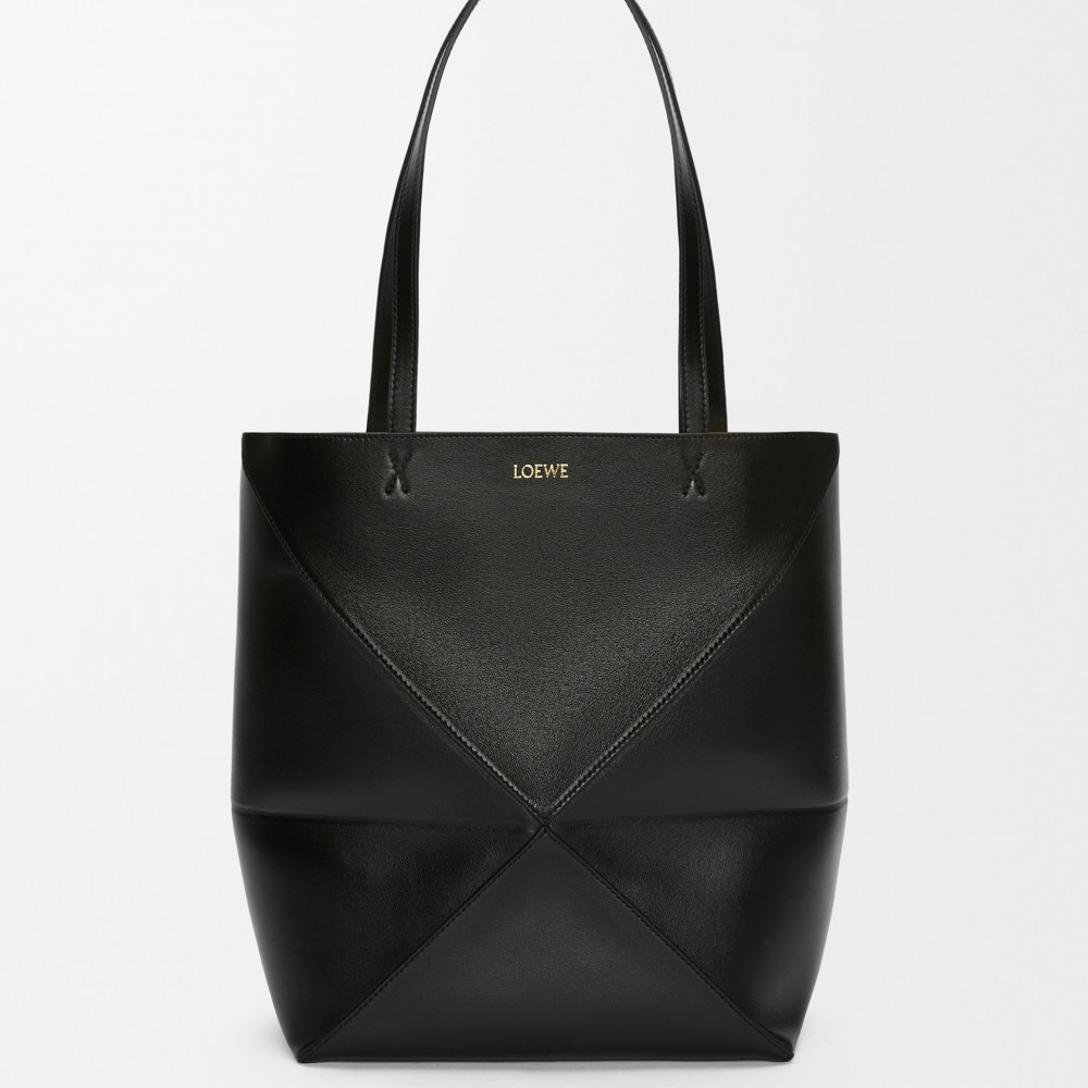 Medium Puzzle Fold Tote In Shiny Calfskin