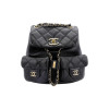Chanel Grainer Shiny Calfskin Backpack  Black