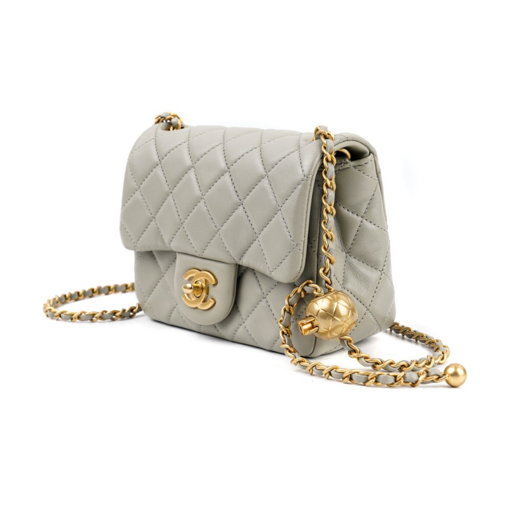 Chanel Flap Bag Gold Ball Gray
