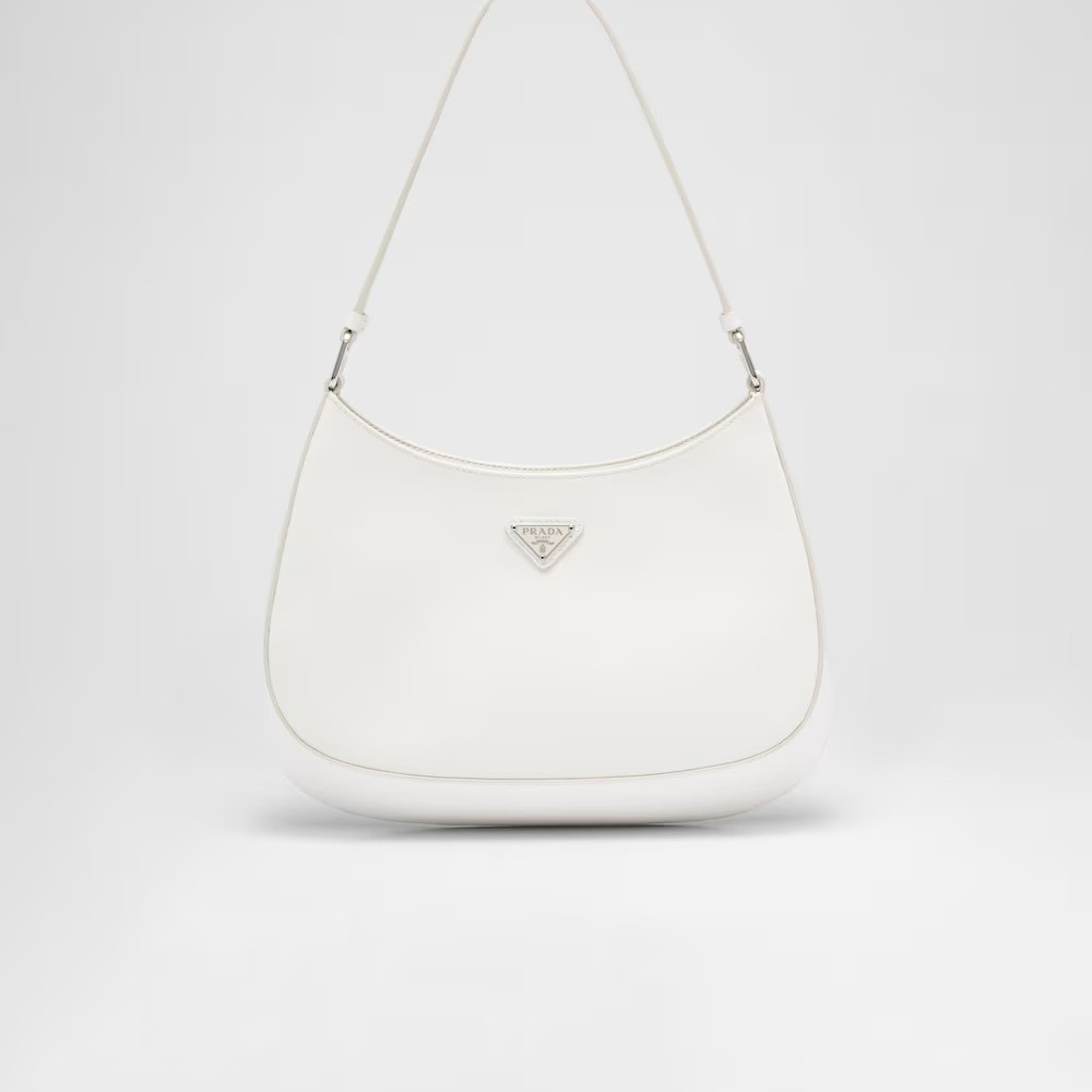 Prada Cleo Glossy Leather Shoulder Bag