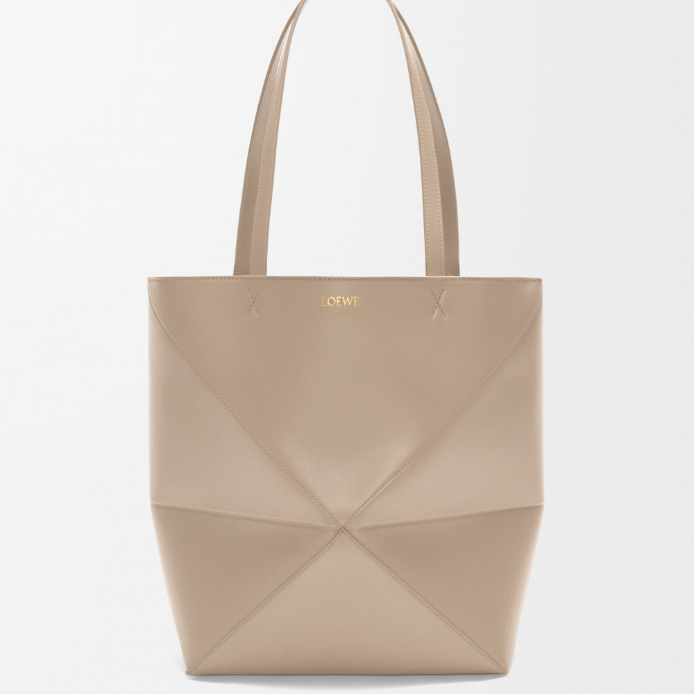 Medium Puzzle Fold Tote In Shiny Calfskin