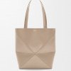 Medium Puzzle Fold Tote In Shiny Calfskin