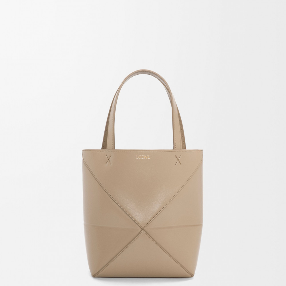 Mini Puzzle Fold Tote In Shiny Calfskin