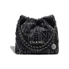 Chanel 22 Handbagr Black Denim