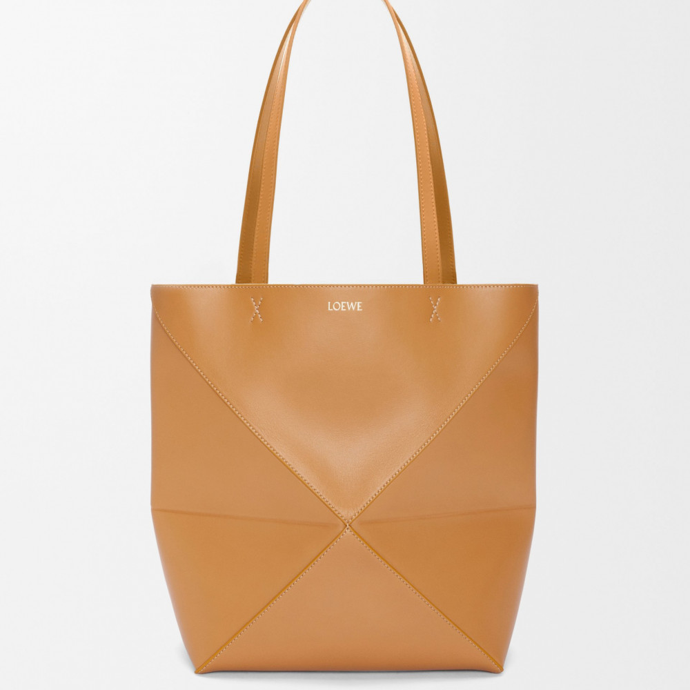 Medium Puzzle Fold Tote In Shiny Calfskin