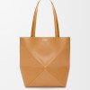 Medium Puzzle Fold Tote In Shiny Calfskin