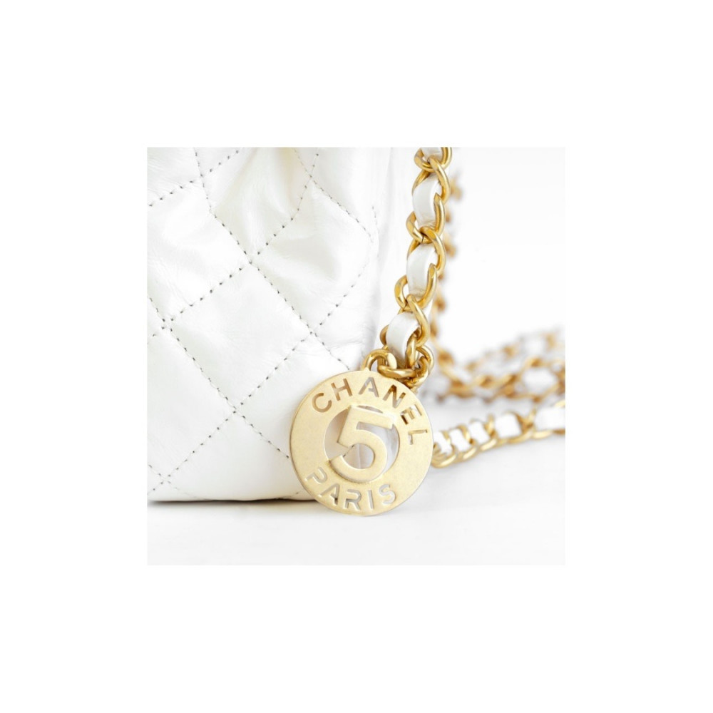 Chanel Shiny Crumpled Calfskin Hobo Handbag