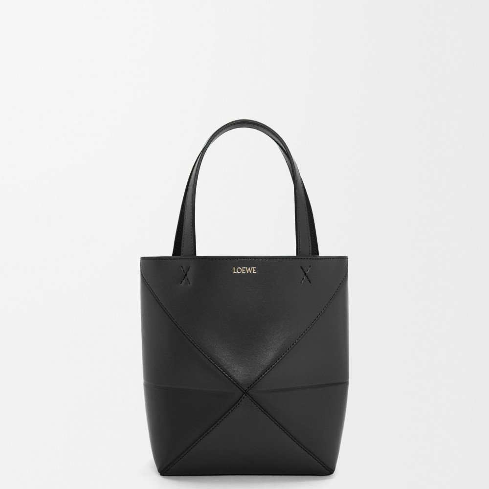 Mini Puzzle Fold Tote In Shiny Calfskin