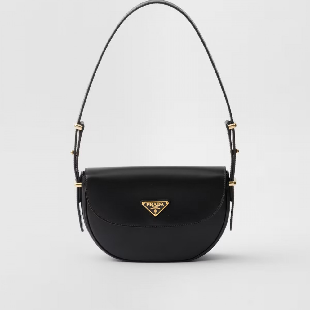 Prada Arqué Flip Leather Shoulder Bag