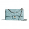Chanel Grained Calfskin Classic Handbag Bule