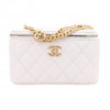 Chanel 23P Long Box With Chain White
