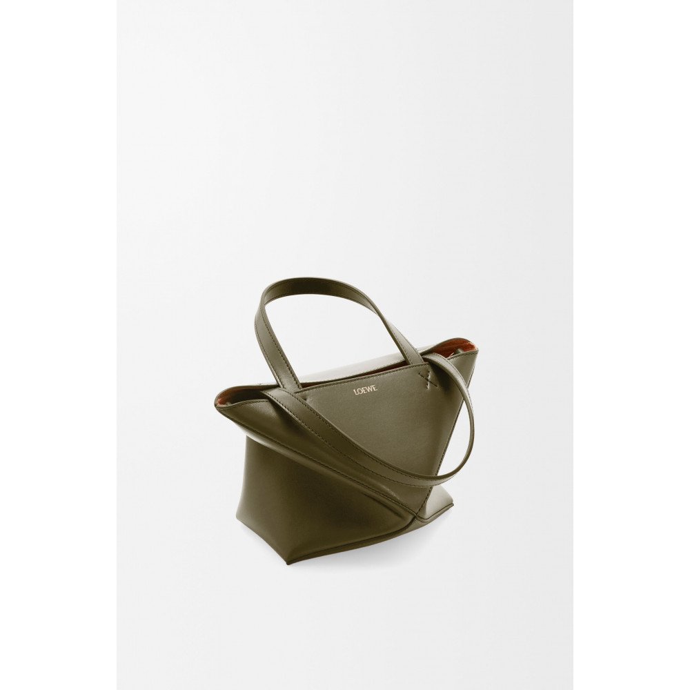 Mini Puzzle Fold Tote In Shiny Calfskin