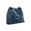 Chanel 22 Handbag Blue Denim