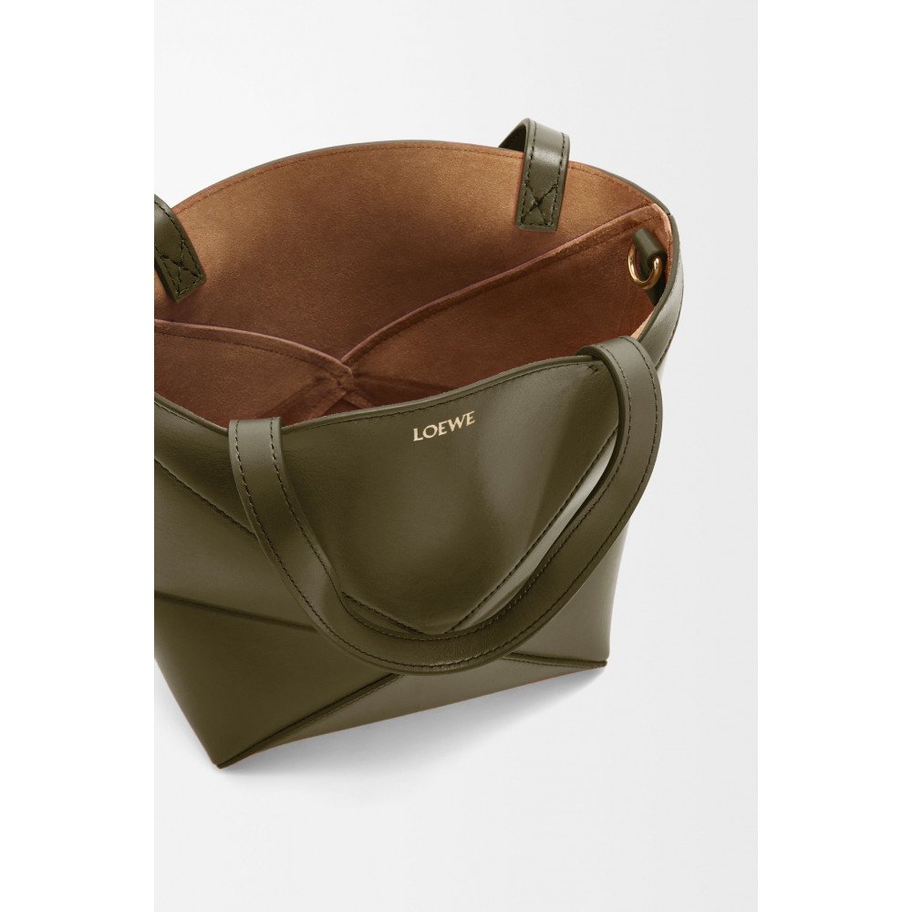 Mini Puzzle Fold Tote In Shiny Calfskin