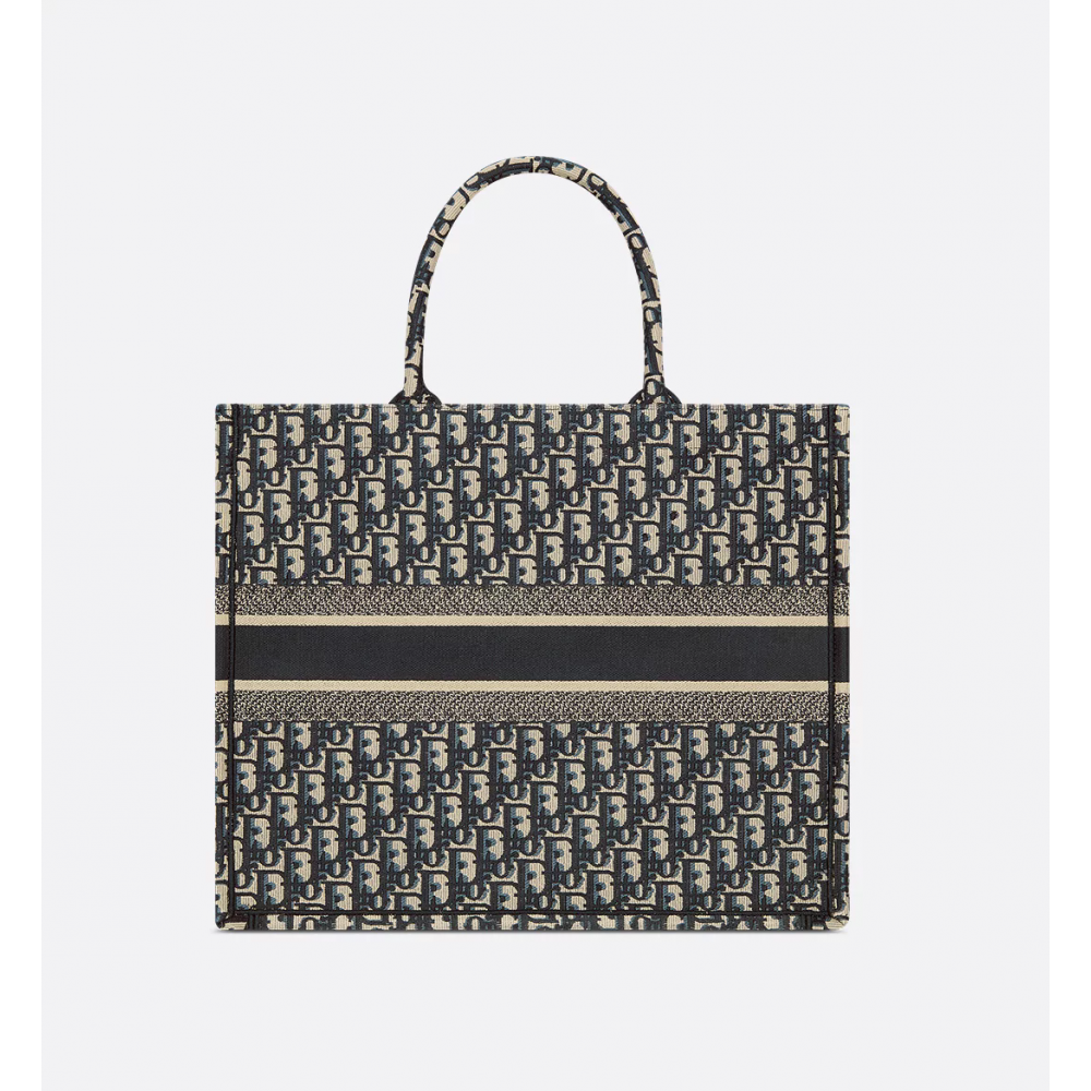 Ecru And Blue Dior Book Tote