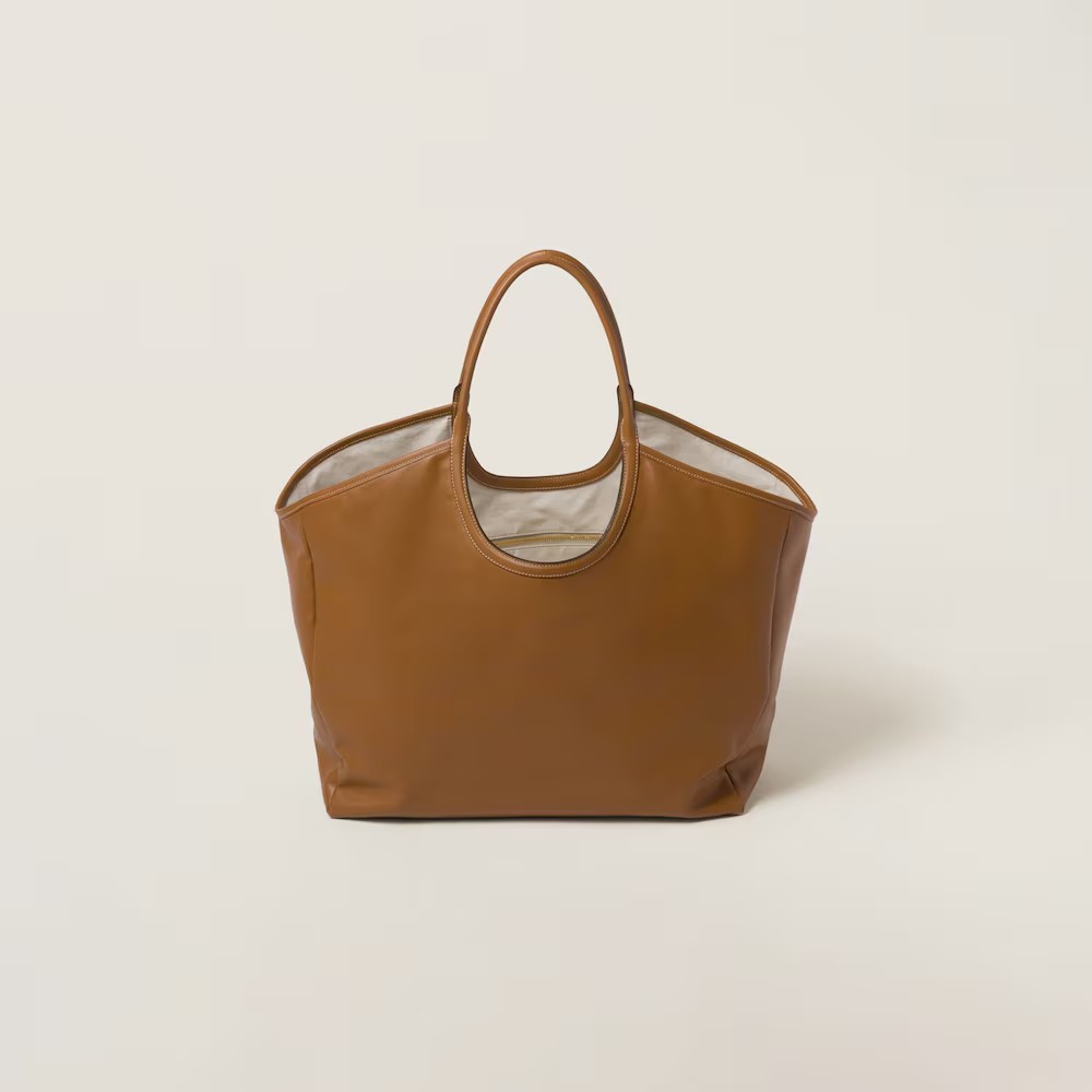 Ivy Leather Handbag Cognac Color