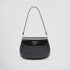 Prada Cleo Small Gloss Leather Flip Shoulder Bag