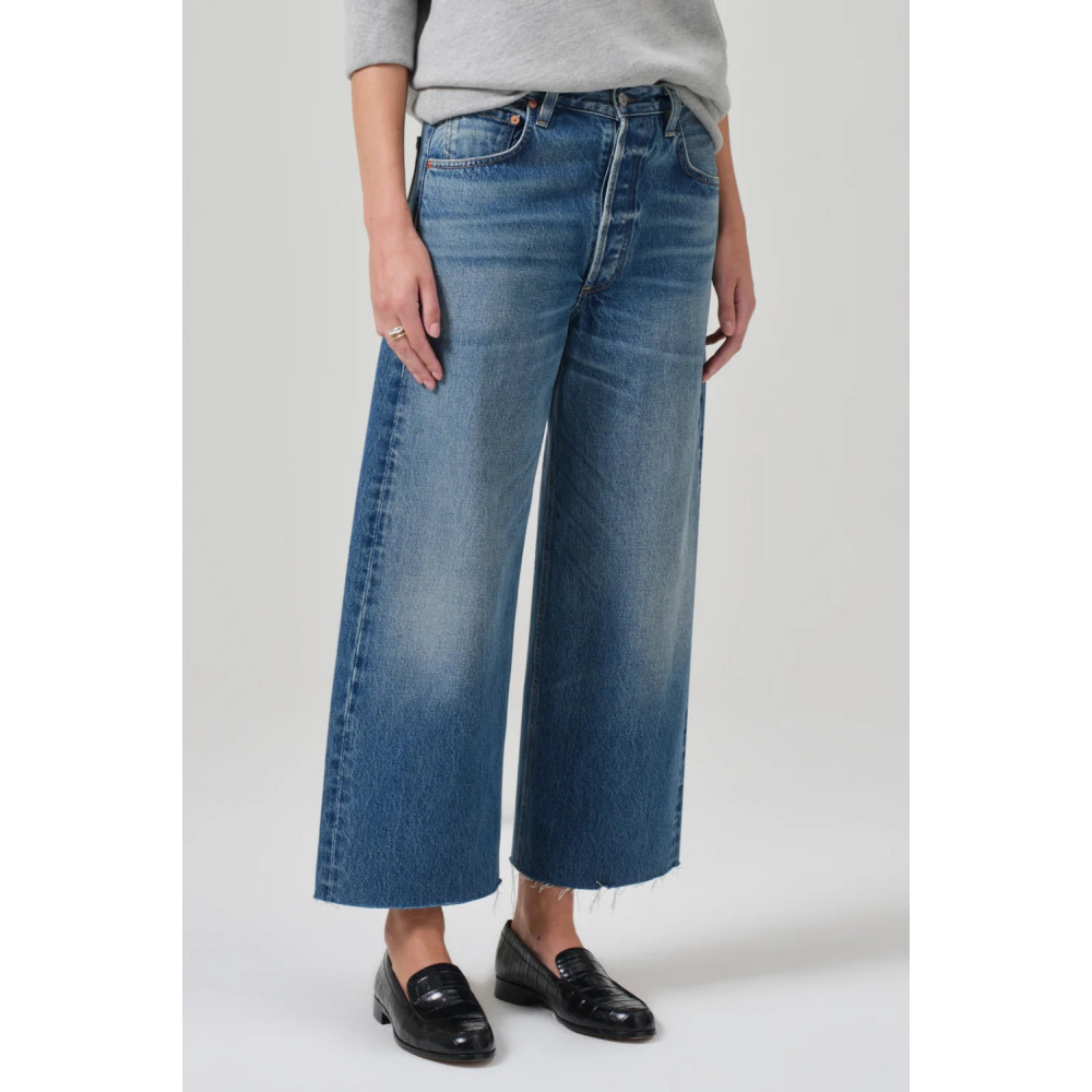 Jade Raw Hem Crop