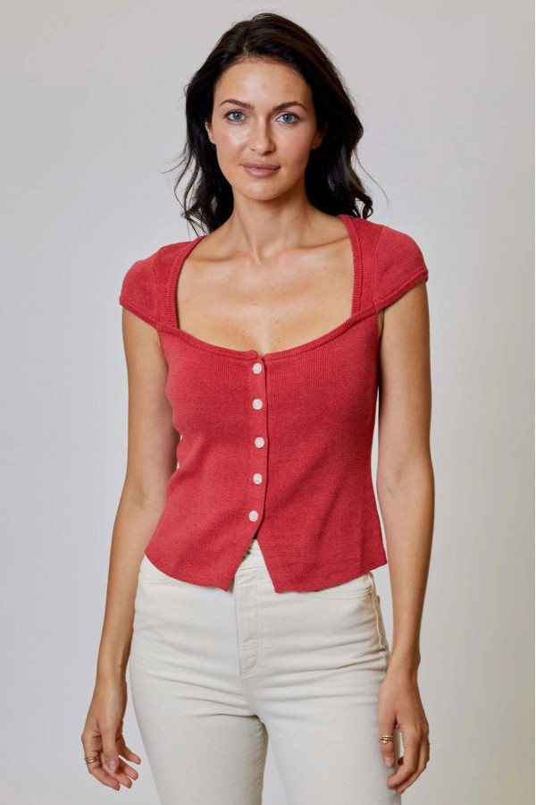 Gasa Button Top
