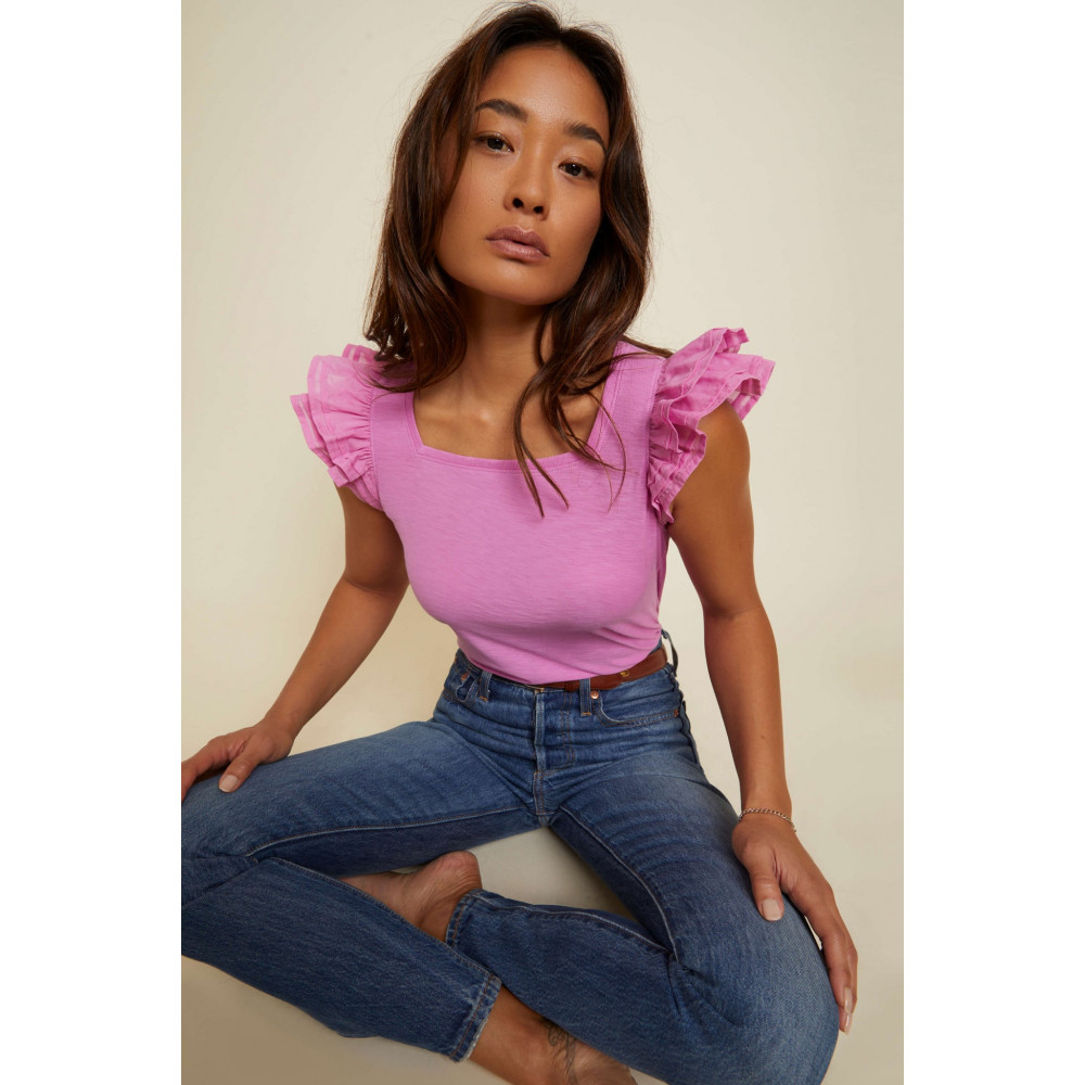 Ardore Square Neck Ruffle Top