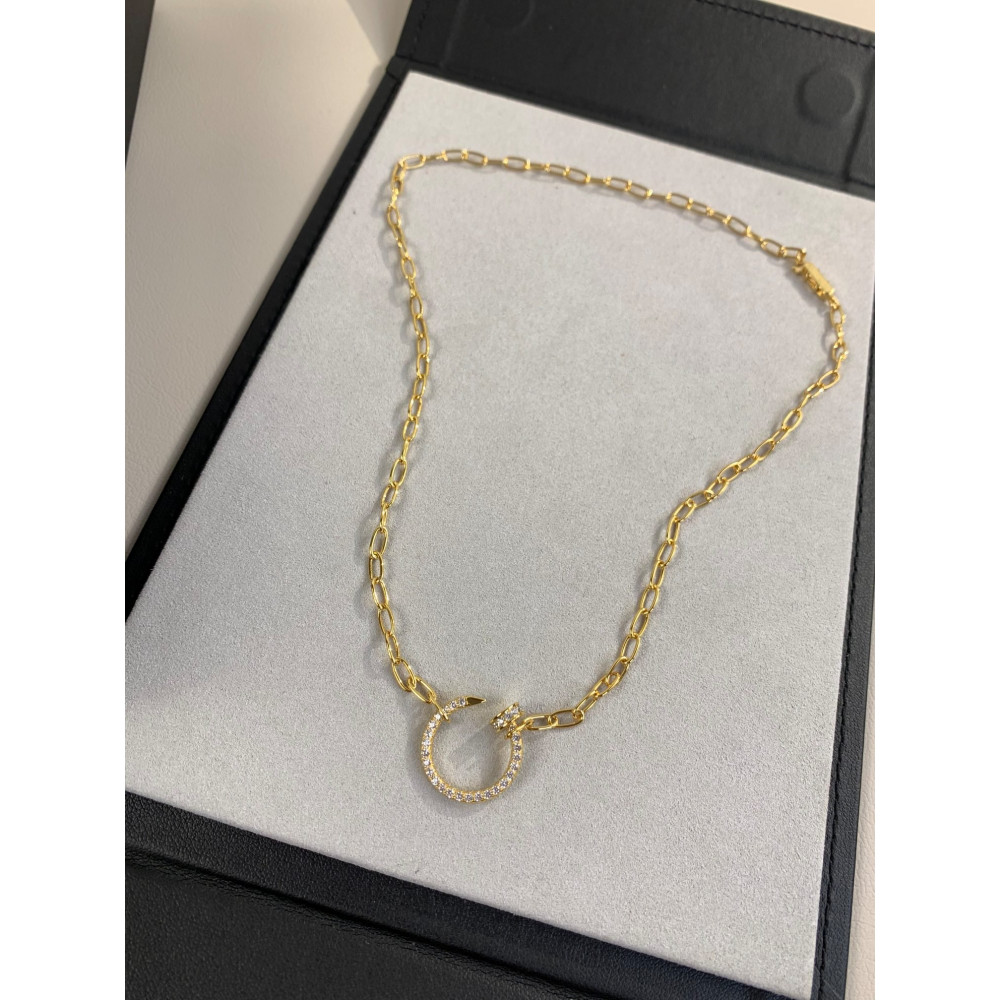 Cartier Necklace, New Nail. Full Diamonds, Gold ,Top Quality