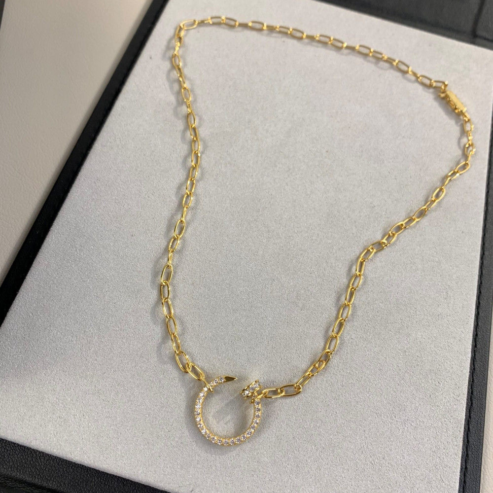 Cartier Necklace, New Nail. Full Diamonds, Gold ,Top Quality