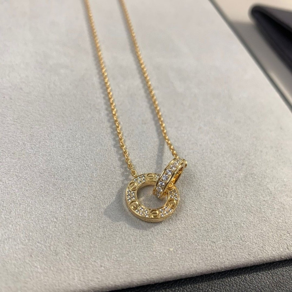 Cartier Necklace, Two Circle, Full Dia