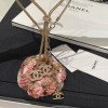Chanel Necklace, Double Logo, With Diamonds, Top Quality
