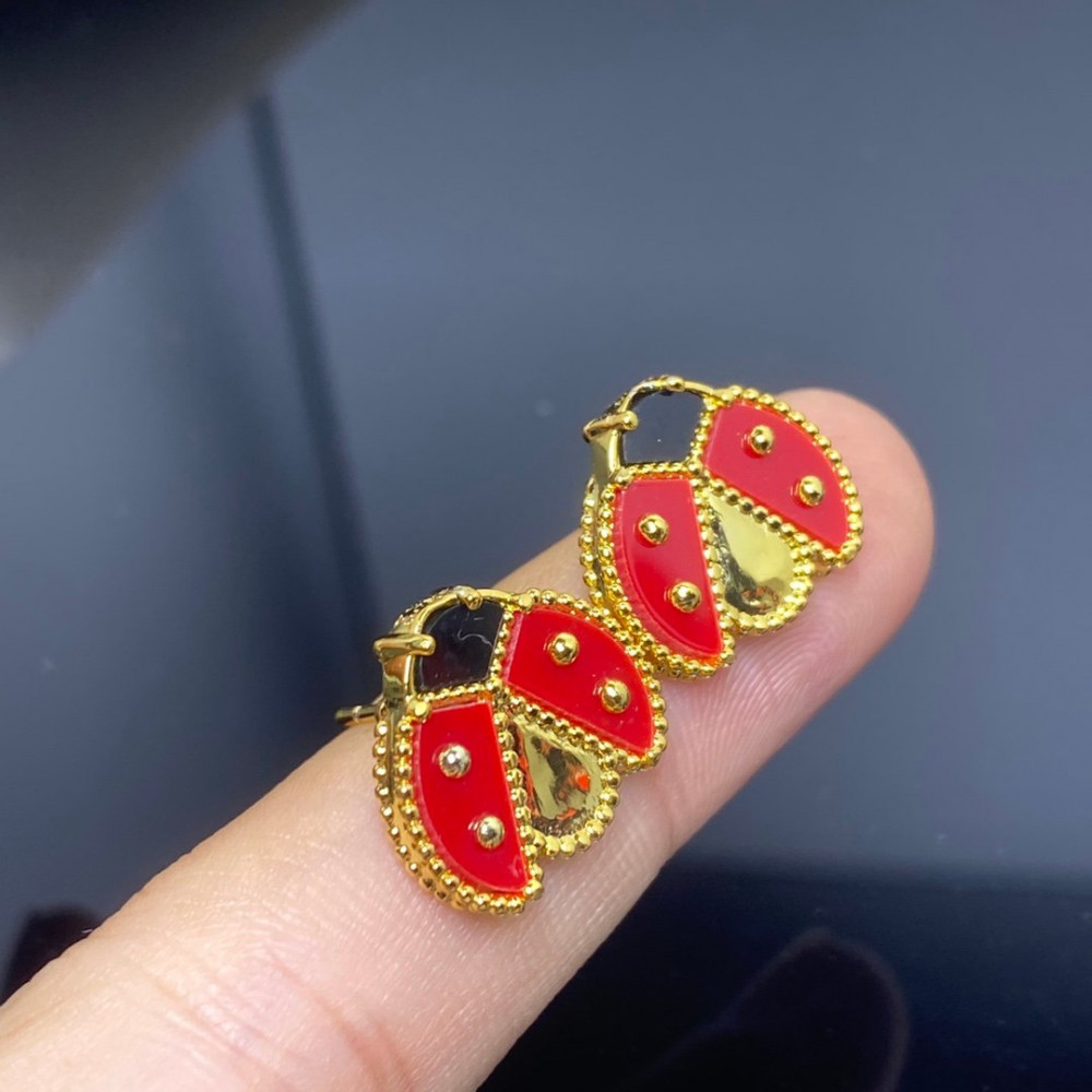 Ladybug Ear Studs