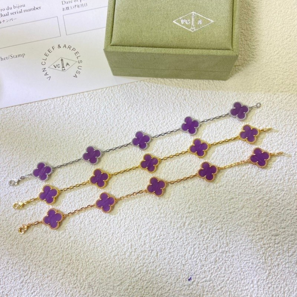 Clover With 5 Flowers-Deep Purple Chalcedony Clover With 5 Flowers-Deep Purple Chalcedony