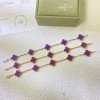 Clover With 5 Flowers-Deep Purple Chalcedony