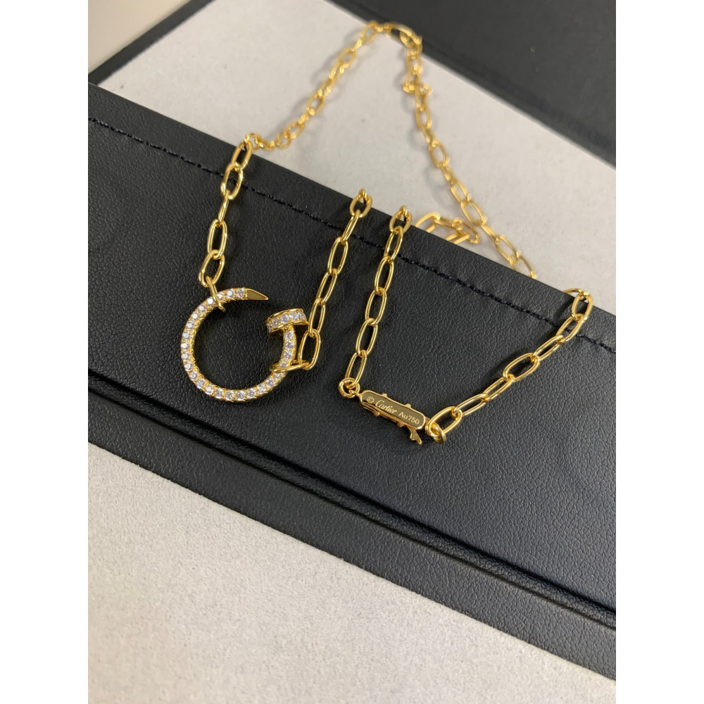 Cartier Necklace, New Nail. Full Diamonds, Gold ,Top Quality