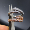 Snake Ring, Full Diamonds, Rose Gold, Silver,
