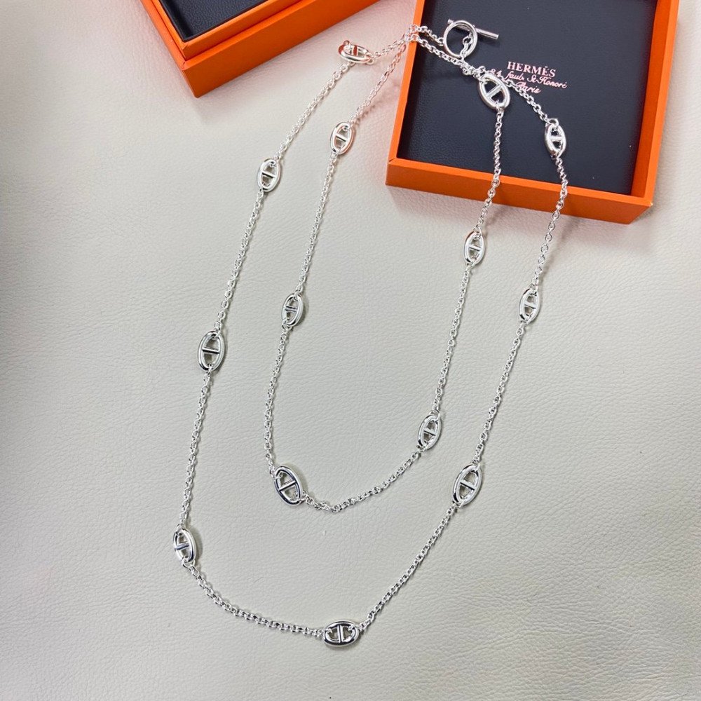 Hermes Necklace, Pig Nose , Long Necklace