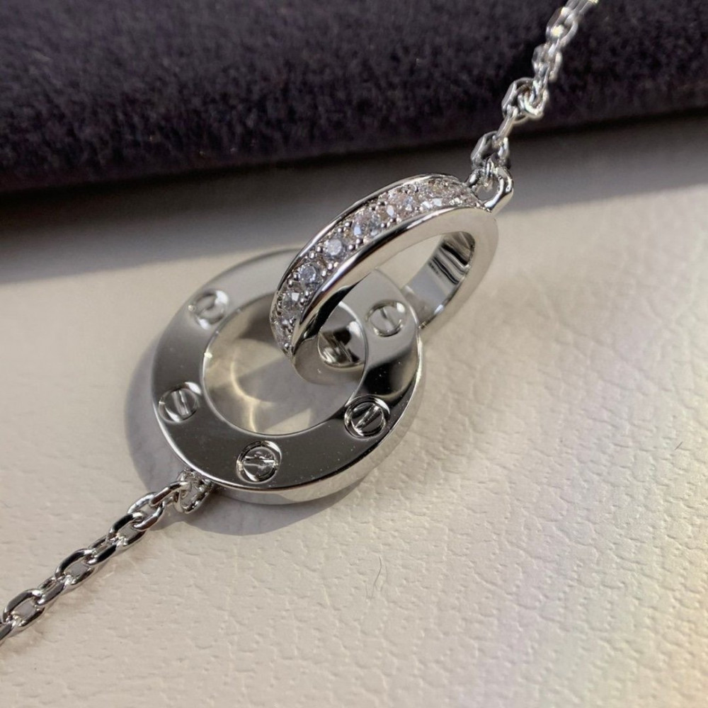 Cartier Necklace, Two Circle, Full Dia