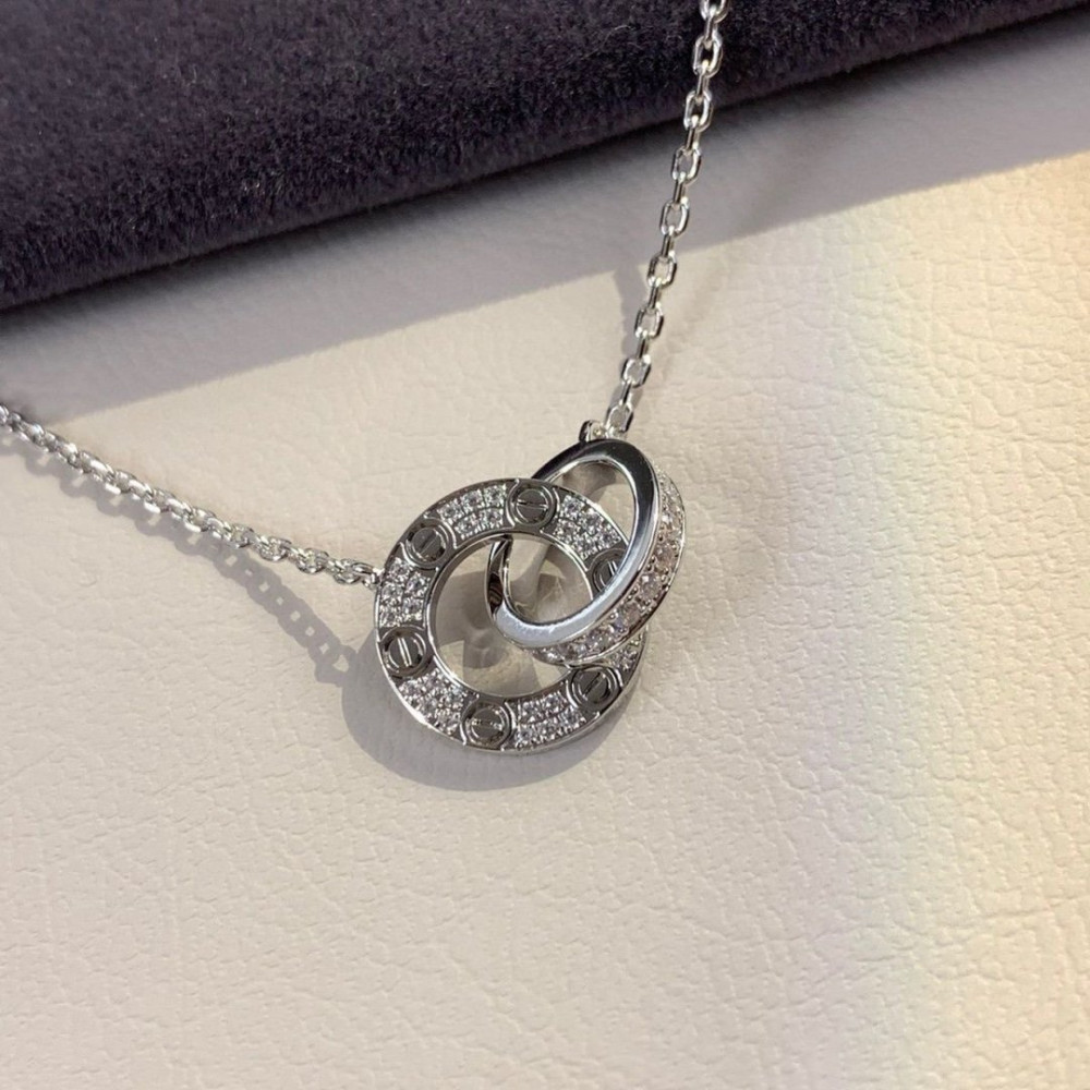 Cartier Necklace, Two Circle, Full Dia