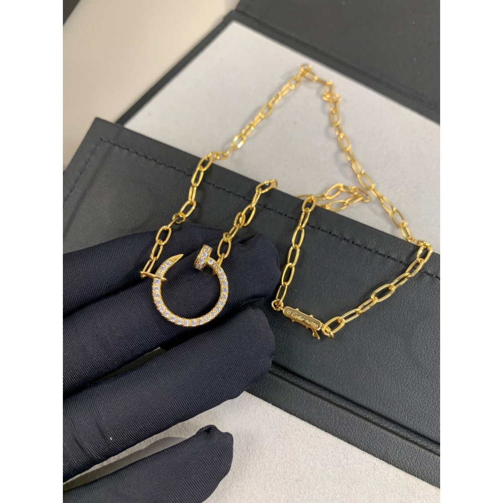 Cartier Necklace, New Nail. Full Diamonds, Gold ,Top Quality