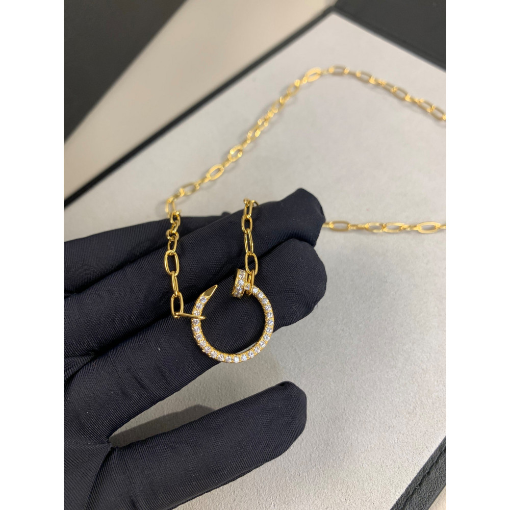 Cartier Necklace, New Nail. Full Diamonds, Gold ,Top Quality