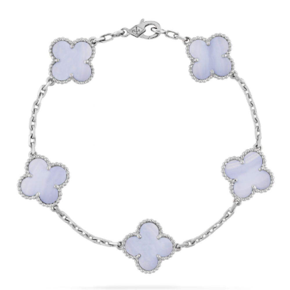 Clover With 5 Flowers-Light Purple Marble Clover With 5 Flowers-Light Purple Marble
